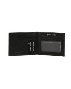 Pierre Cardin Mens Genuine Italian Soft RFID Bifold Slim Wallet - Black