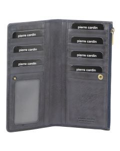 Pierre Cardin Womens Soft Italian Leather RFID Purse Bi-Fold Wallet - Teal