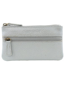 Pierre Cardin Womens Genuine Leather RFID Coin Purse Wallet - Silver
