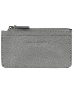 Pierre Cardin RFID Leather Coin Purse Wallet w/ Keyring in Steel