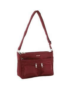 Pierre Cardin Anti-Theft Cross Body Bag Slash Proof RFID Blocking - Wine