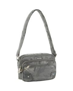 Pierre Cardin Anti-Theft Cross Body Bag Slash Proof RFID Blocking - Grey-Camo