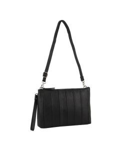 Pierre Cardin Womens Crossbody/Clutch Leather Bag in Black
