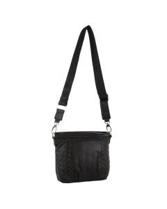 Pierre Cardin Leather Crossbody Bag w/ Shoulder Strap in Black