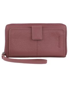 Pierre Cardin Womens Leather Zip Around Wallet RFID Blocking w/ Wristlet in Rose