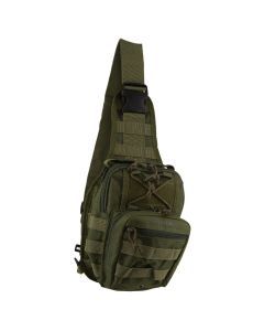 Pierre Cardin Cross Body Tactical Sling Bag Rucksack Army Style in Green