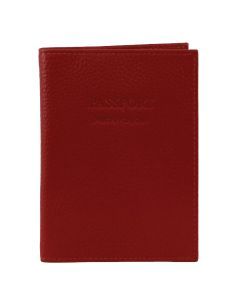 Pierre Cardin Slim Leather Passport Wallet Holder RFID Case Cover - Red