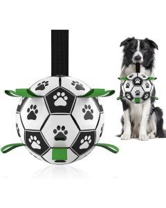 Dog Soccer Ball w/Grab Tabs Interactive Pet Dog Toy Football
