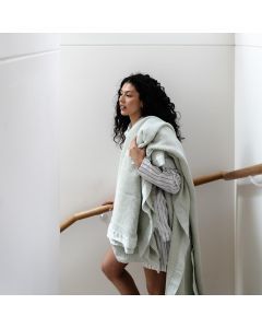 100% Cotton Waffle Blanket - Queen - Silver Green