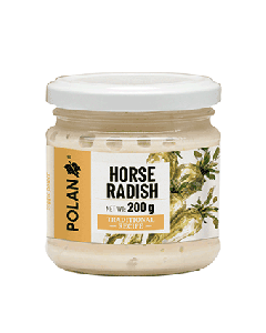 200g Polan Horseradish Sauce Traditional Recipe in Glass Jar - Product of Poland