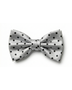 Formalaties Luxury Satin Polka Dot Bow Tie in Silver/Black