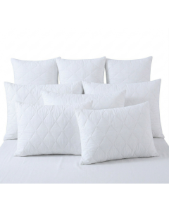 8x White Quilted Cotton Pillow Protector Bulk Pack - Breathable Slip Case - 48x74cm