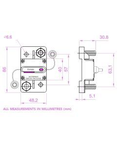 Exotronic 300A Large Surface Mount Waterproof DC Circuit Breaker