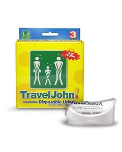 3pk Travel John! Disposable Urinal Resealable Leakproof Hygienic Toilet Odourless