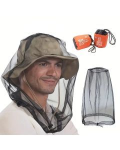 Premium Mosquito Head Net - Mesh Insect Protector for Outdoors - Black