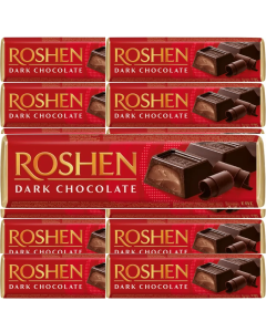 10x 47g ROSHEN Dark Chocolate "Baton" w/ Fondant Filling Batonchik - Product of Ukraine