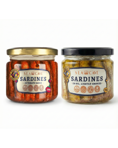 2x 280g Sea Cave Lightly Smoked Sardines Sprats Fish (Tomato + in Oil) - Product of Latvia (Shproti)