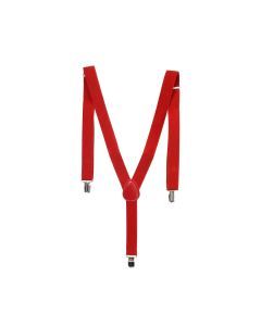 Mens Red Slim Suspenders - Strong Adjustable Clip On Braces for Weddings/Formals