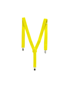 Mens Yellow Slim Suspenders - Strong Adjustable Clip On Braces for Weddings/Formals