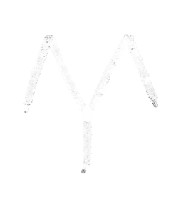 White Sequin Suspenders - Unisex Adjustable Clip On Elastic Y-Back Braces