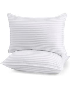 Premium 100% Cotton Striped Pillow with Cover - Soft & Durable - 48x74cm