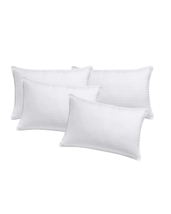 4 Pack Premium 100% Cotton Striped Pillow with Cover - Soft & Durable - 48x74cm