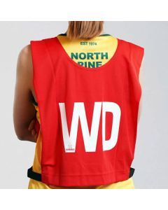 7pcs Set of Summit Netball Bibs Senior Team Pack Bulk Net Ball - Red Colour