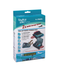 Space Vac Vacuum Storage Bag Seal Compressing Organizer Clothes - Travel 4 Pk