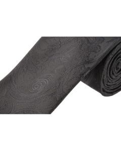 Formalaties Tapestry Black Slim Skinny Tie - 5cm Wide (Premium Paisley)