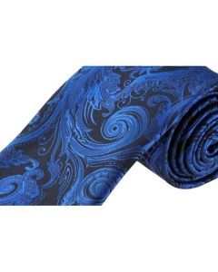 Formalaties Tapestry Royal Blue Slim Skinny Tie - 5cm Wide (Premium Paisley)