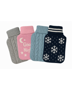 HOT WATER BOTTLE KNITTED COVER ONLY Winter Warm Soft Bag Relaxing Warm - Assorted