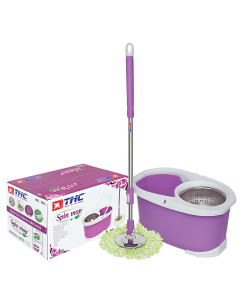 THC 360 Spinning Mop Bucket Easy Clean 2 Free Spin Mop Heads | Replacement Mop Head