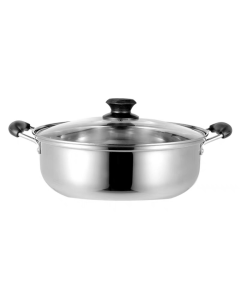 Stainless Steel Induction Cooker Hot Pot Pot Pan in Silver (32cm)