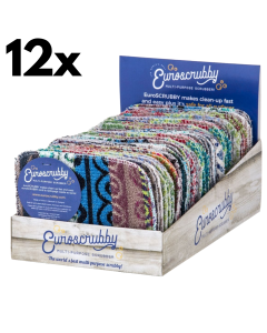 12x EUROSCRUBBY Multi-Purpose Scrubber Bulk Pack - Cloth Cleaner for Bathroom/Kitchen