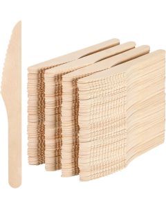 2400pcs 16cm Disposable Wooden Knives - Eco Friendly Cutlery - Extra Strong (Bulk Pack)