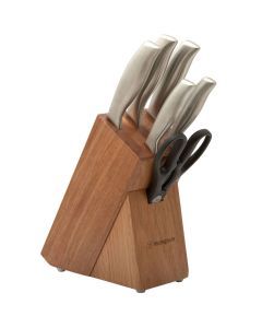 7-Piece Westinghouse Stainless Steel & Acacia Wood Knife Block Set