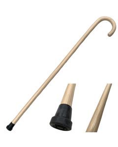 93cm Beige Wooden Walking Stick - Carved & Varnished Cane Pole (Deluxe Quality)