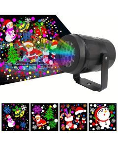 360° Rotating LED Christmas Projector Night Light - Snowflake Projection Lamp for Festive Home Decor, Parties, and Gifts