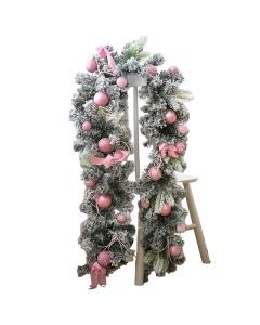 Artificial Christmas Wreath Pink Garland