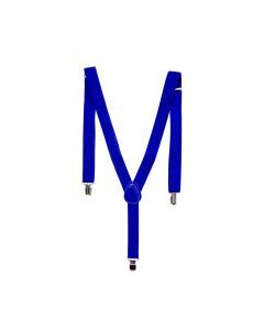 Mens Blue Slim Suspenders - Strong Adjustable Clip On Braces for Weddings/Formals