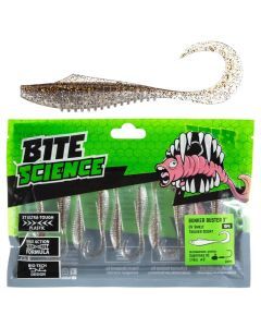 10 Pack of 3 Inch Bite Science Bunker Buster Soft Plastic Lures - UV Smelt