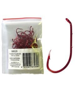 50 Pack of Tsunami Size 4 Red Chemically Sharpened Baitholder Hooks