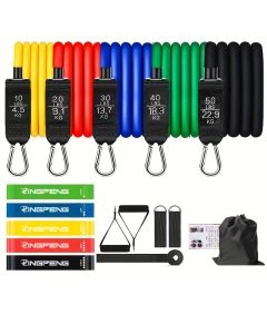 16pcs Resistance Bands Set with Handles - 5 Tube Fitness Bands