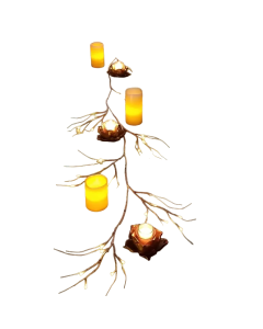 6ft Birch Wreath Garland with 48 LED Lights