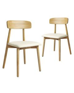 Levede 2x Dining Chairs Kitchen Chair PU Leather Rubberwood Frame Cafe Lounge