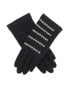 Dents Womens Wool Blend Knit Gloves - Black (Ladies Winter Warm)