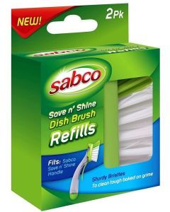 Sabco 2pk Save N Shine Dish Brush Refill (Fits Save & Shine Handle)