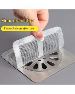 10pcs Anti-Blocking Filter Net Disposable Floor Drain Sticker Hair Catcher Bathroom Patch