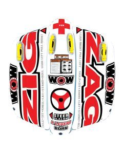 WOW Zig Zag Flex Wing Steerable 1-2 Person Inflatable Ski Tube Biscuit
