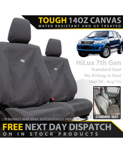 Toyota HiLux 7th Gen (STD SEAT) Retro Canvas 2x Front Seat Covers (In Stock)